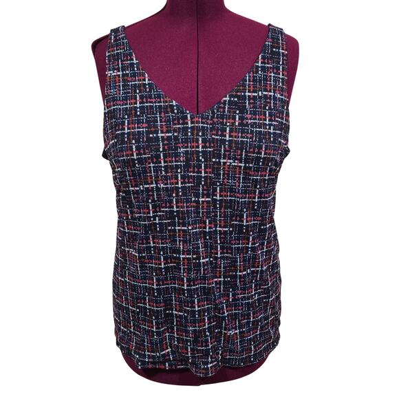 Women's Chico's Navy Blue & Pink V-Neck Camisole Tank Top | Size 3 (XL) - Picture 1 of 9